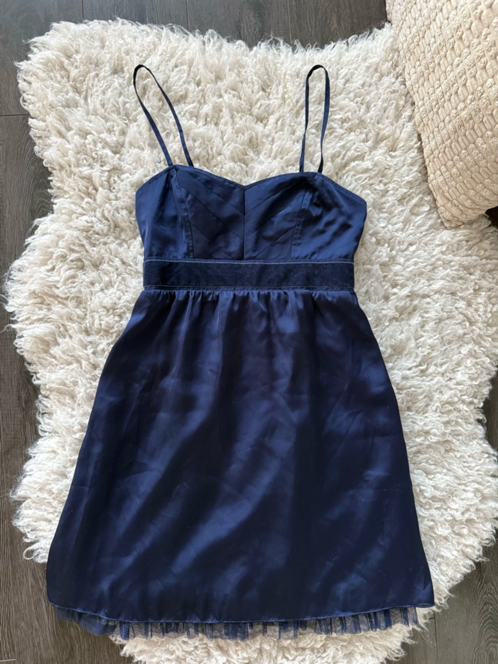 American Eagle Outfitters Navy Satin Spaghetti Strap Mini Dress - Picture 10 of 10